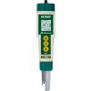 Extech EC500 Waterproof ExStik® II pH/Conductivity Meter, Green/White, Batteries Included