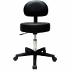 Pneumatic Mobile Stool with Back, 18" - 22"H, Black