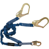 FallTech® 8240Y3 ElasTech 4-1/2' to 6' Shock Absorbing Lanyard, with 1 Snap & 2 Rebar Hooks