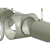 Zip-A-Duct™ 16" Gray Tee Section With 12" Take Offs