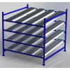 UNEX FC99SR72724-S Flow Cell Heavy Duty Gravity Rack Starter 72"W x 72"D x 72"H with 4 Levels