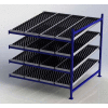 UNEX FC99SW72724-A Flow Cell Heavy Duty Gravity Rack w/ wheelbed Add-On, 4 Level, 72"W x 72"D x 72"H