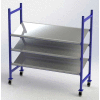 UNEX FCMTPS76283 Flow Cell Mobile Pick Tray Rack, 3 Tilted Steel Shelves, 76"W x 28"D x 72"H