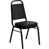 Flash Furniture Banquet Stacking Chair - Vinyl - 2-1/2" Seat Cushion - Black - Pkg Qty 4