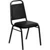 Flash Furniture Banquet Stacking Chair - Vinyl - 1-1/2" Seat Cushion - Black - Pkg Qty 4