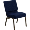 Flash Furniture 21''W Stacking Church Chair - Fabric - Navy Blue Dot Pattern - Hercules Series