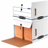 Fellowes 00061 Side-Tab™ Drop-Front, Letter Box, 16"L x 14"W x 11-1/4"H, White/Blue - Pkg Qty 12