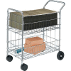 Fellowes® 40912 Chrome Wire Mail Cart 37.5 x 21.5 x 39.5
