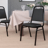Flash Furniture Banquet Stacking Chair - Vinyl - 1-1/2" Seat Cushion - Black