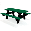Global Industrial™ 6 ft. Recycled Plastic A-Frame Rectangular Picnic Table - Green