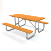 Global Industrial 6' Recycled Plastic Rectangular Picnic Table with Galvanized Frame, Cedar