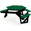 Frog Furnishings Recycled Plastic 6 ft. Hex Table Black Frame, ADA, Green