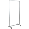Flash Furniture Transparent Acrylic Mobile Partition with Lockable Casters - 35-1/2"W x 72"H