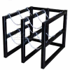 Stainless Steel Cylinder Tube Rack, 2 Wide x 3 Deep, 30"W x 38"D x 30"H,6 Cylinder Cap.