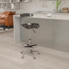 Flash Furniture Desk Stool with Back - Plastic - Black