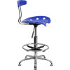 Flash Furniture Desk Stool with Back - Plastic - Blue