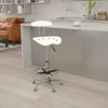 Flash Furniture Desk Stool with Back - Plastic - White