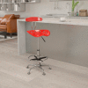 Flash Furniture Desk Stool with Back - Plastic - Red