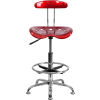 Flash Furniture Desk Stool with Back - Plastic - Red