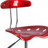 Flash Furniture Desk Stool with Back - Plastic - Red