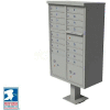 Vital Cluster Box Unit, 16 Mailboxes, 2 Parcel Lockers, Postal Grey