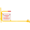 Railroad Flag Rail Car Chock with "Chock Your Wheels" Sign FRC-2