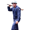 Stanco Full Featured Coverall, 7.5 oz. 100% FR Cotton, Navy Blue, FRC681NB-XL