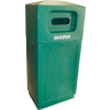 Forte 39 Gallon Hooded Top Plastic Recycle Bin - Paper, Green - 8001846