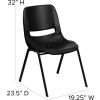 Flash Furniture Ergonomic Shell Stack Chair  - Plastic - Black - Hercules Series
