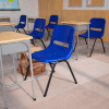 Flash Furniture Ergonomic Shell Stack Chair - Plastic - Blue - Hercules Series - Pkg Qty 4
