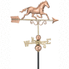 Good Directions Galloping Horse Weathervane - Polished Copper