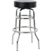 Interion® Heavy Duty Swivel Barstool 29"H - Leather - Black