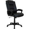 Interion® Executive Office Chair with Arms - Leather - High Back - Black