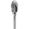 Grobet Oval Carbide Burr 32.666, Standard Cut, 1/4" Shank DIA, 2-5/8" OAL