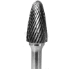 Grobet Radius Tree Carbide Burr 32.703, Double Cut, 1/4" Shank DIA, 2" OAL