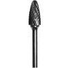 Grobet Radius Tree Carbide Burr 32.711SY, Bear Cut, 1/4" Shank DIA, 2-3/4" OAL