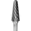 Grobet Radius Nose Cone Carbide Burr 32.729SY, Bear Cut, 1/4" Shank DIA, 2-7/8" OAL