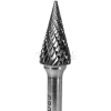 Grobet Pointed Cone Carbide Burr 32.747SY, Bear Cut, 1/4" Shank DIA, 2-1/2" OAL
