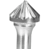 Grobet 90° Deburring Carbide Burr 32.796, Double Cut, 1/4" Shank DIA, 2" OAL