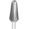 Grobet Radius Nose Cone Carbide Burr 32.899, Double Cut, 1/8" Shank DIA, 1-1/2" OAL