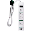 GoGreen Power, GG-13103USB, 3 Outlet Surge Protector, USB Surge - 3 Ft Cord - White