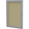 Ghent Bulletin Board - 1 Door - Beige Fabric w/Silver Frame - 24" x 18"