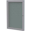 Ghent Enclosed Bulletin Board - Indoor - Fabric - Satin Frame - 24"W x 36"H - Gray