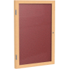 Ghent Enclosed Letter Board - 1 Door - Burgundy Letterboard w/Oak Frame - 36" x 24"