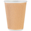 Genuine Joe GJO11260PK - Rippled Hot Cups, 12 Oz., 25/Pack, Brown