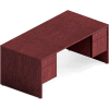 Global™ Wood Desk with Double Pedestal - 72" - Quartered Mahogany - Genoa Series