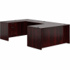 Offices To Go™ U Desk with Single Pedestal - 66" - American Mahogany - Bundle #1