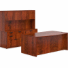 Offices To Go™ Wood Desk & Credenza with Hutch - 71" - American Dark Cherry - Bundle #10