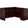 Offices To Go™ L Reception Station - 71" - American Mahogany - Bundle #15