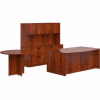 Offices To Go™ Wood Desk w/ Hutch, Credenza & Round Table - 71" - Dark Cherry -Bundle #7
